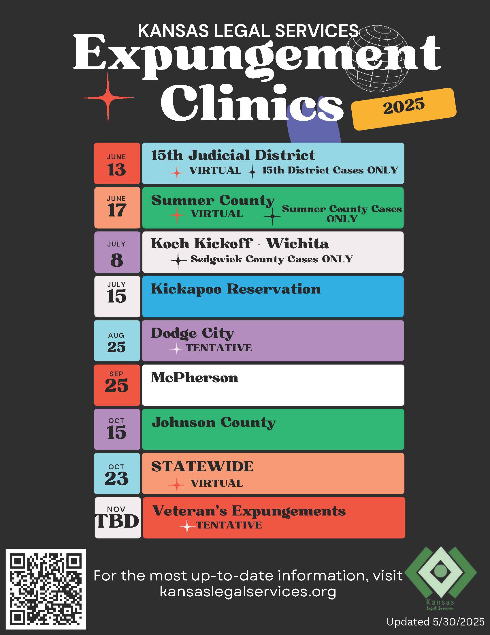 Expungement clinic schedule