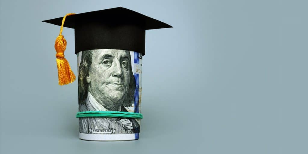 student loan with money