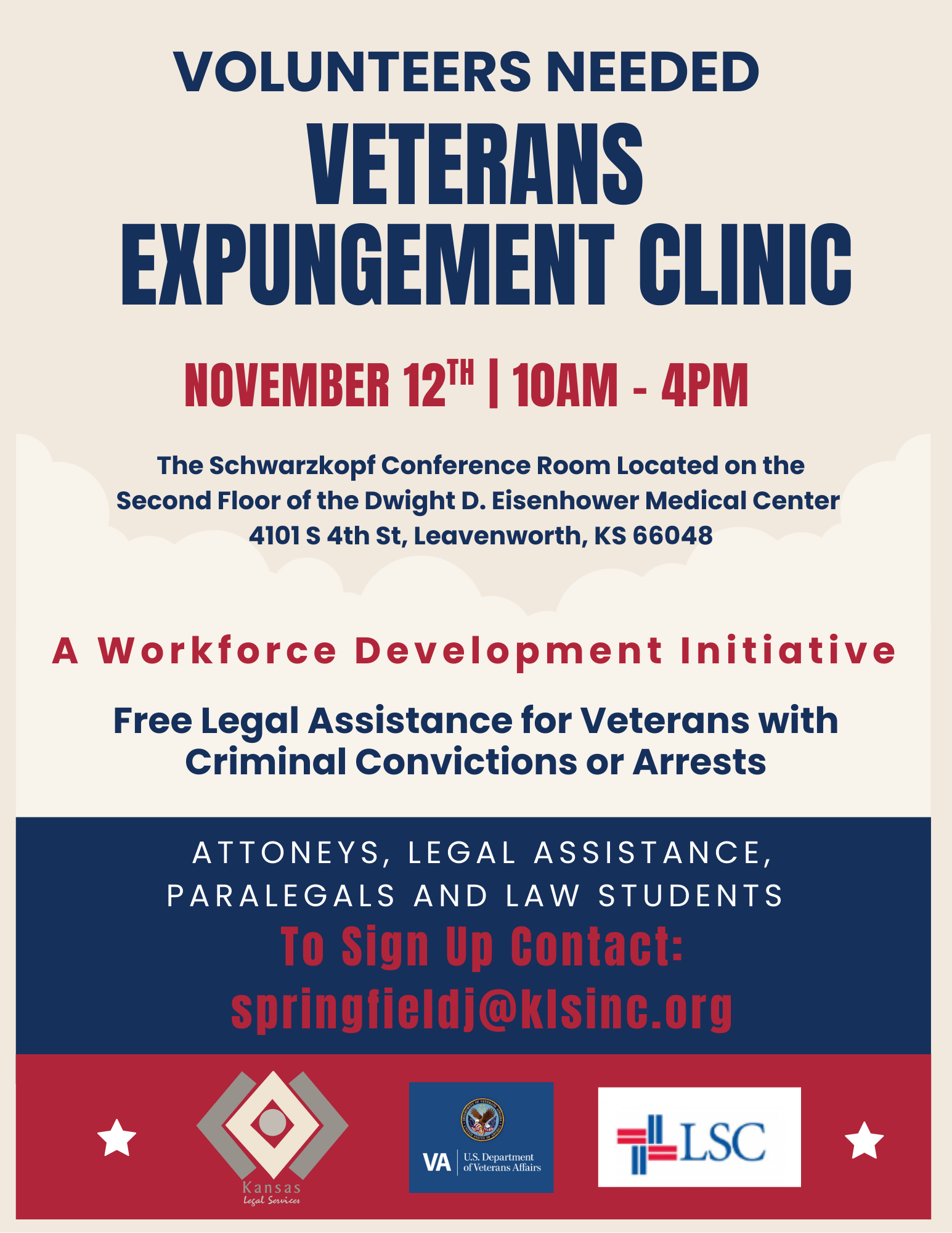 volunteers needed Nov 12
