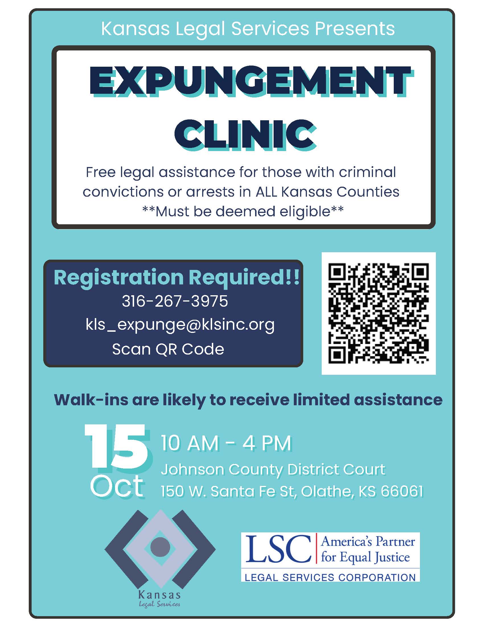 Expunge clinic 10-15 in Jo Co