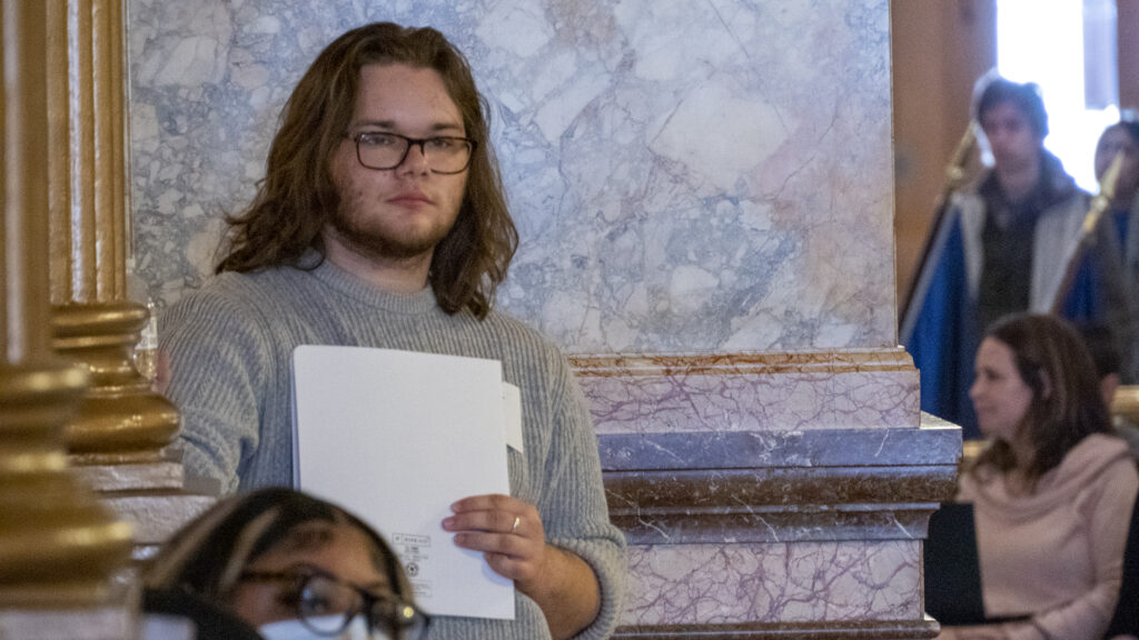 Adam Kellog speaking to KS legislature